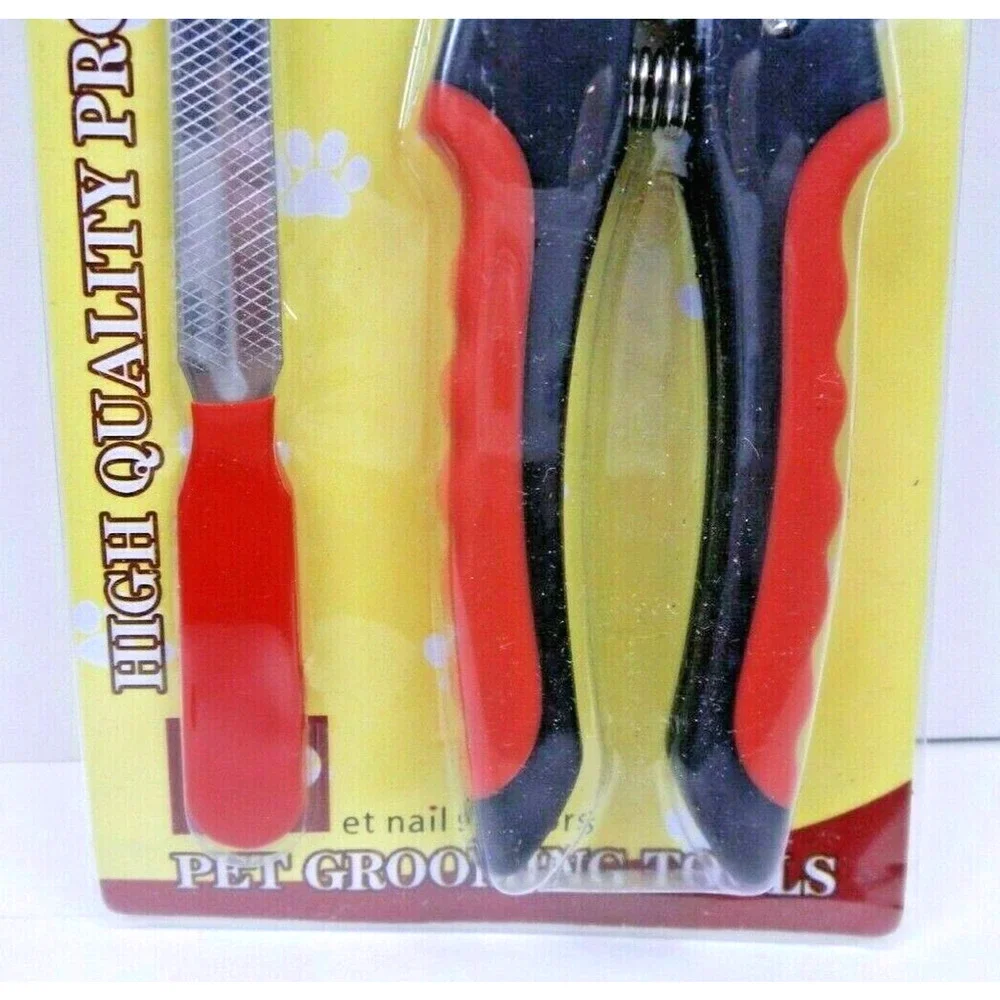 CHONG LE ER Pet Nail Clipper and Scissors W/ Bonus File Pet Grooming Tools Red